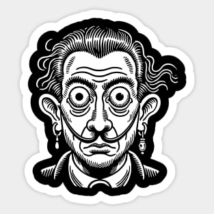 Salvador Dali cartoon portrait Sticker